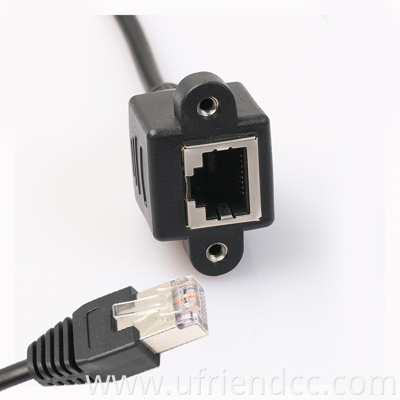 CUSTOM Male to Female RJ45 Screw Locking Cat6 Ethernet Extension Cable